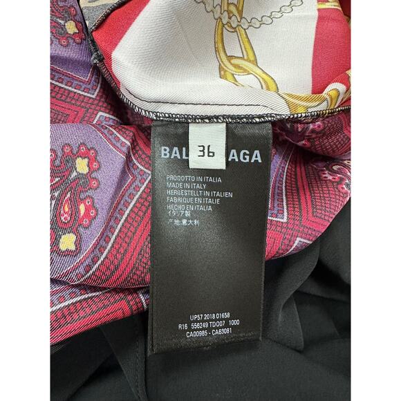 BALENCIAGA Floral & Logo Print Scarf Dress In Multicolor - Picture 7 of 7